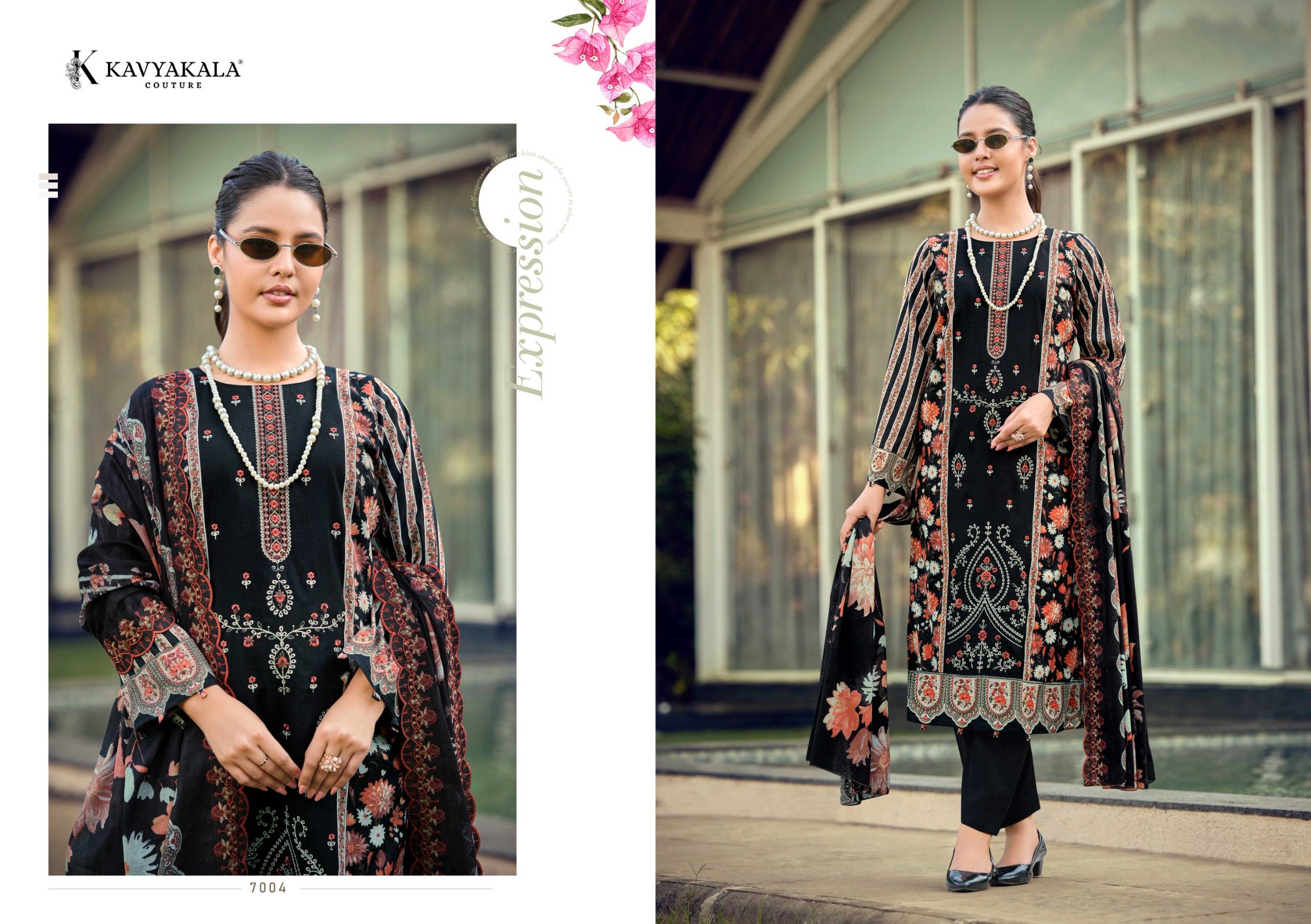 BIN SAEED Vol -10‎ By KAVYA‎‎ KALA 7001 To 7008 Series Beautiful Festive Suits Stylish Fancy Colorful Casual Wear & Ethnic Wear PURE‎ CAMBRIC Print Dresses At Wholesale Price
